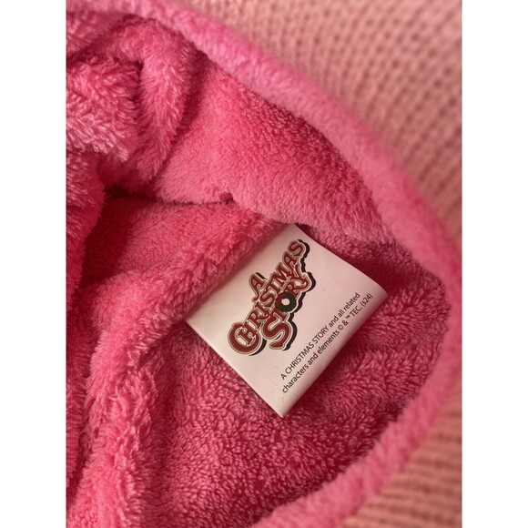 A Christmas Story Deranged Easter Bunny Pink Laplander Beanie Cap Hat Adult - Picture 4 of 7